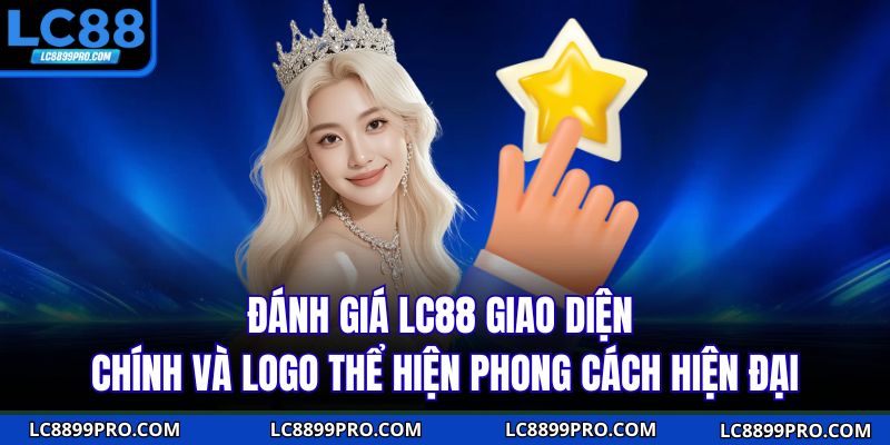 Đánh giá LC88 giao diện chính và logo thể hiện phong cách hiện đại